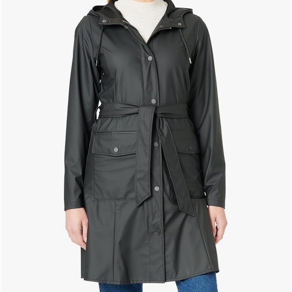 NWT Rains Curve W Rain Jacket in Slate Size Large - Picture 1 of 15